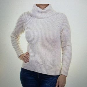 Bar III Turtleneck High Low Sweater knit new oatmeal